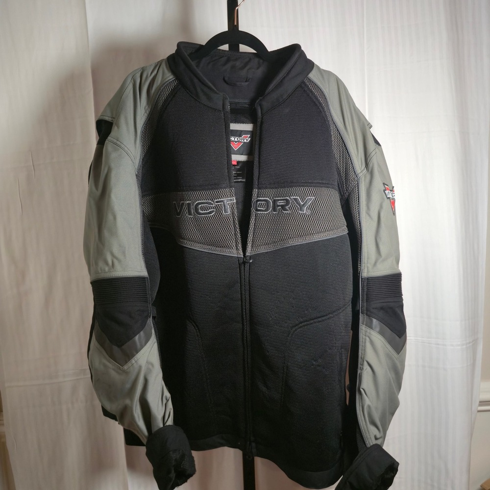 Victory 5X Motorcycle Jacket Mens Moto Black Gray Mesh Motorcycle Armored Riding